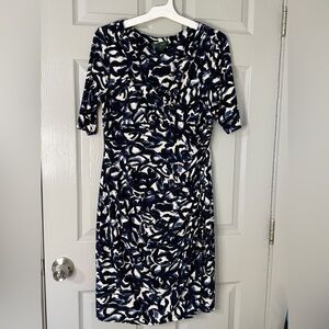 Lauren Ralph Lauren | Navy and White Midi Dress| Size 12